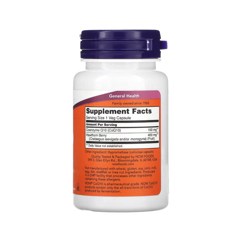 CoQ10 (Coenzima Q10) 100mg – NOW Foods – 30 Cápsulas - Antioxidante
