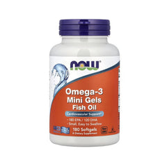Omega 3 Mini Gels 1000mg – NOW Foods – 180 Cápsulas - Antioxidante