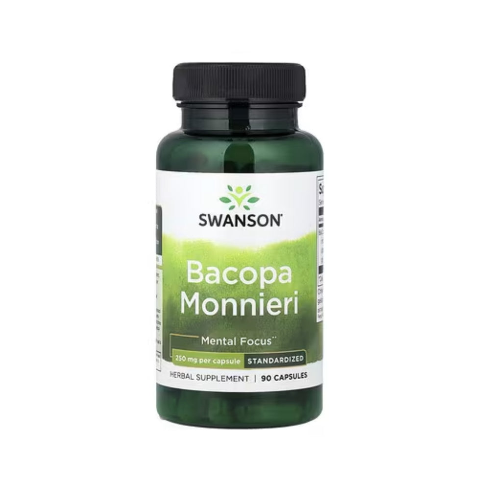 Bacopa monnieri 250 mg - Swanson - 90 Cápsulas - Saúde e Bem Estar