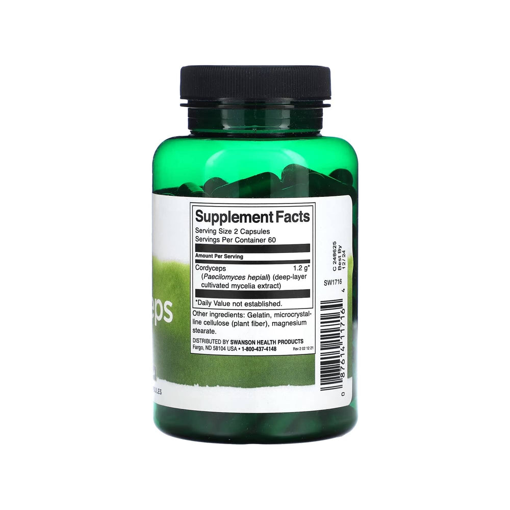 Cordyceps - Swanson - 120 Cápsulas - Saúde e Bem Estar