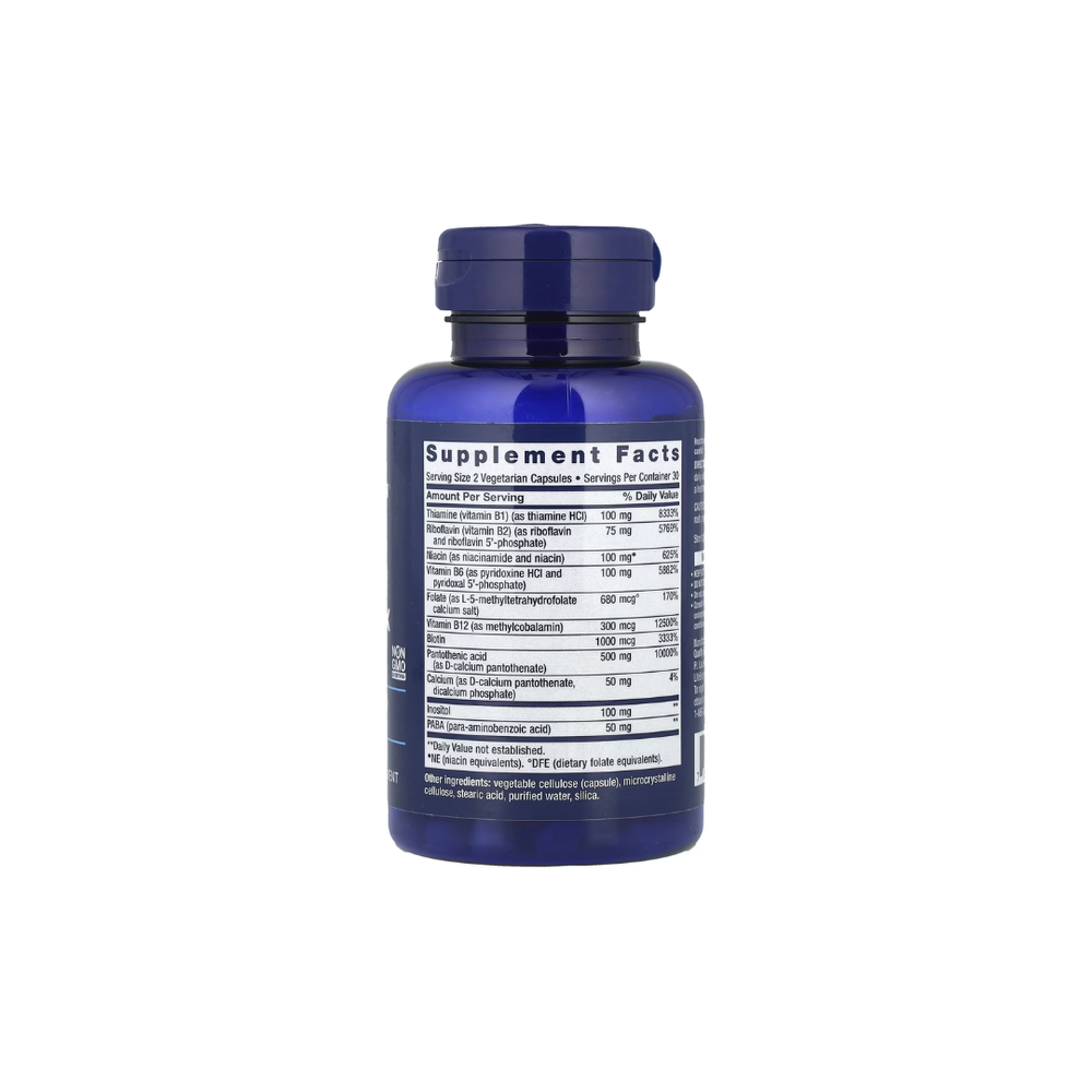 Vitaminas Complexo B Completo Bio-Activo - Life Extension - 60 Cápsulas