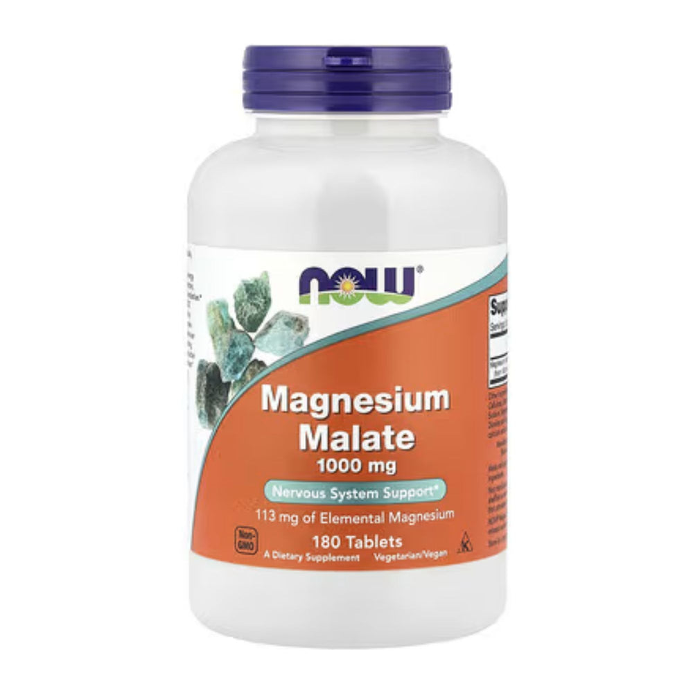 Malato de Magnésio 1000mg – NOW Foods – 180 Comprimidos - Minerais