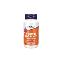Vitamina D3 + K2, 1000 IU / 45 mcg – NOW Foods – 120 Cápsulas