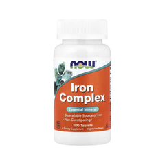 Complexo de Ferro – NOW Foods – 100 Comprimidos - Minerais