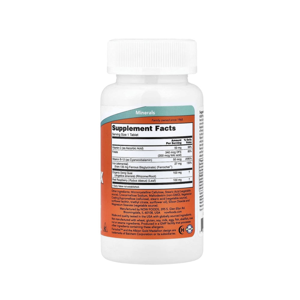 Complexo de Ferro – NOW Foods – 100 Comprimidos - Minerais