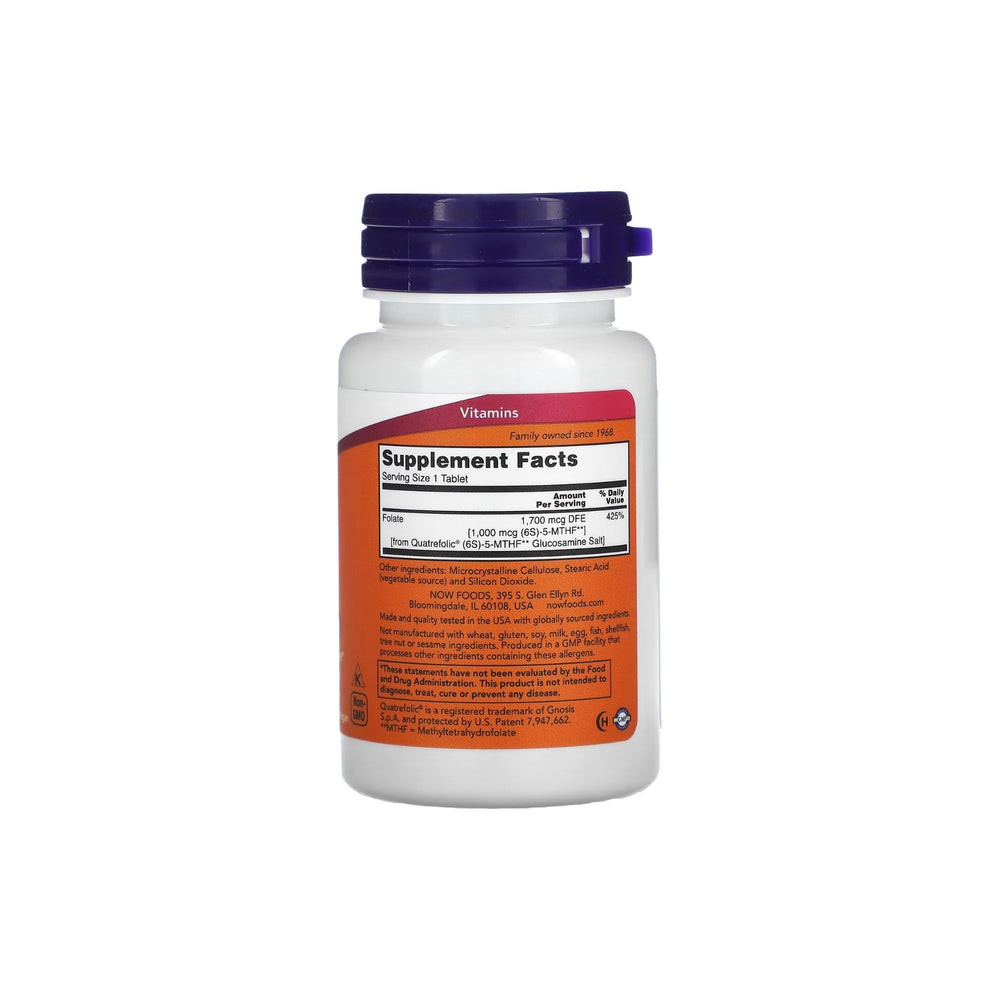 Metil Folato 1000mcg - NOW Foods – 90 Comprimidos - Saúde e Bem Estar