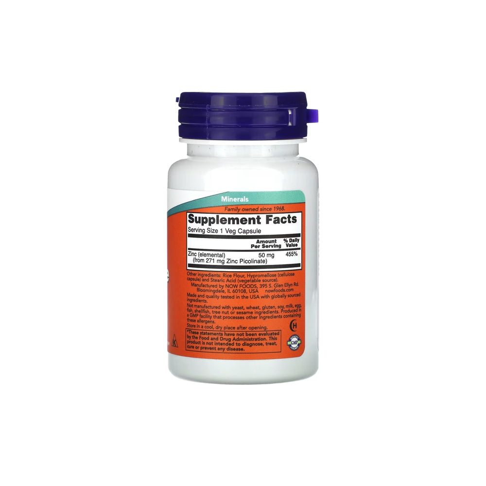 Picolinato de Zinco 50mg – NOW Foods - Saúde e Bem Estar