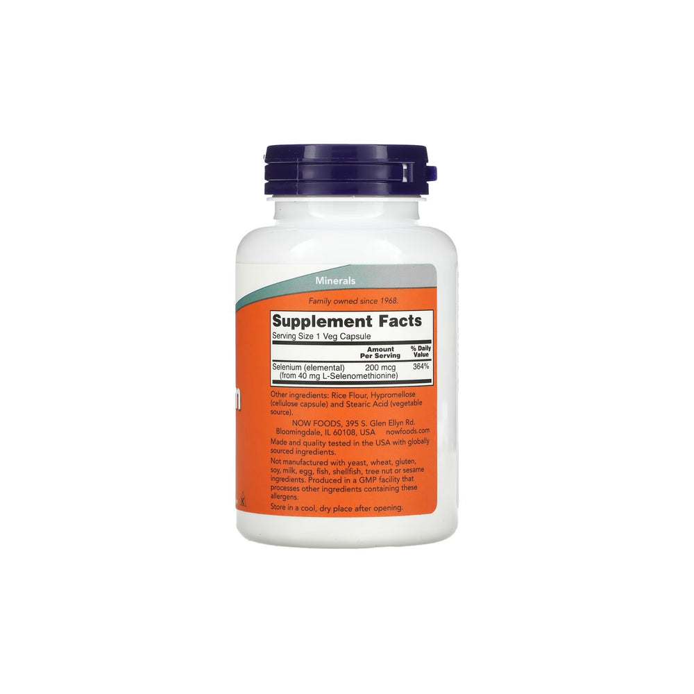 Selénio 200mcg – NOW Foods – 180 Cápsulas - Minerais