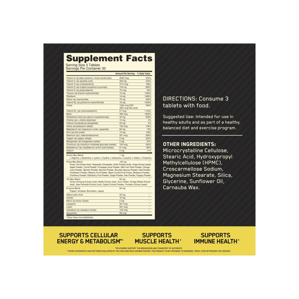 Multivitamínico Opti-Men - Optimum Nutrition - Vitamina