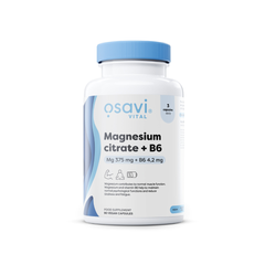 Citrato de Magnésio com B6, 375 mg + 4.2 mg - Osavi - 90 Cápsulas - Saúde e Bem Estar