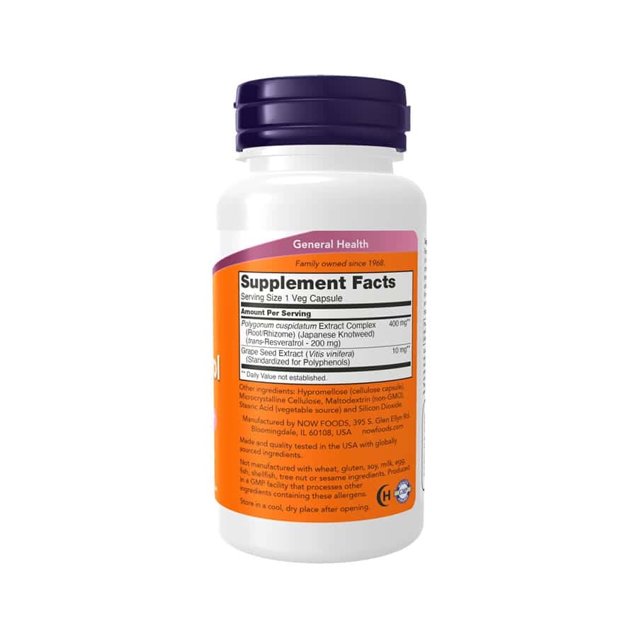 Resveratrol 200mg – NOW Foods - Antioxidante