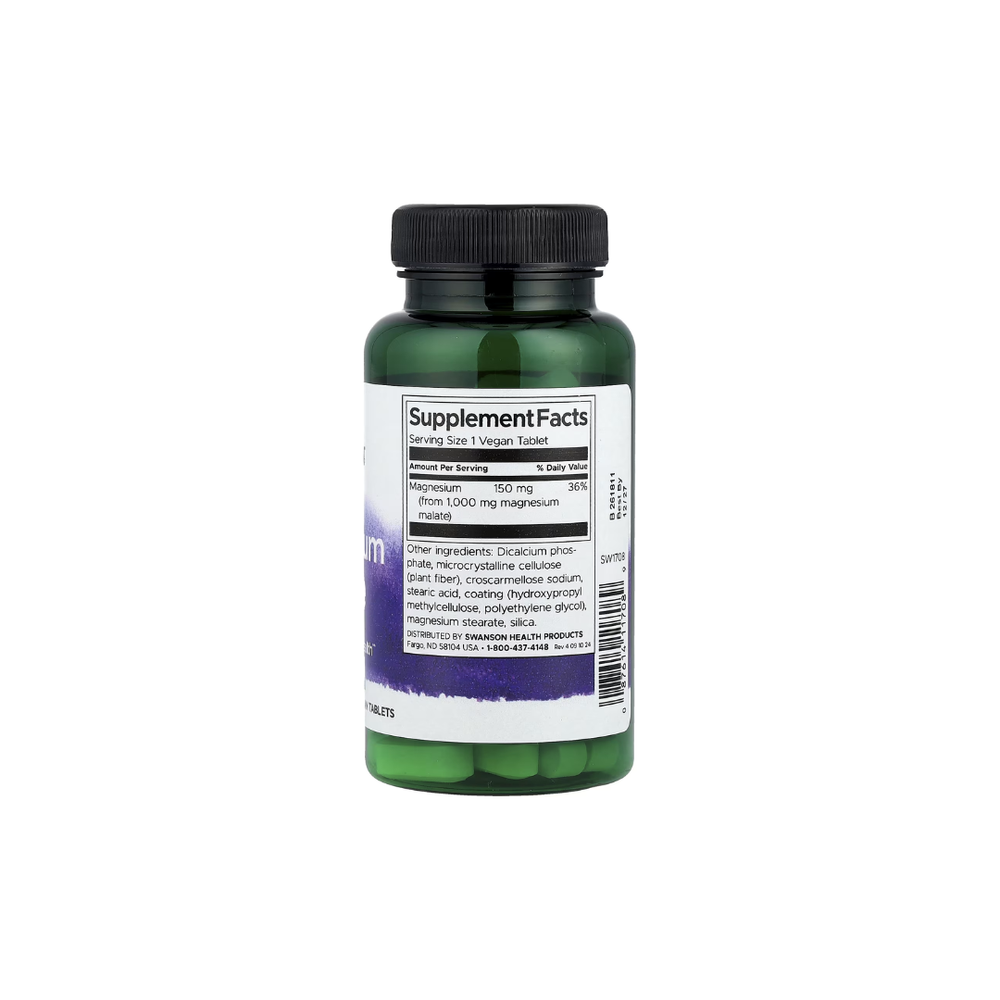 Malato de Magnésio 1000mg - Swanson - 60 Comprimidos - Saúde e Bem Estar
