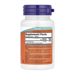 Zinco 50mg – NOW Foods – 100 Comprimidos - Minerais
