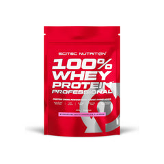 100% Whey Protein Professional Scitec Nutrition 400 g Morango e Chocolate Branco – frente da embalagem
