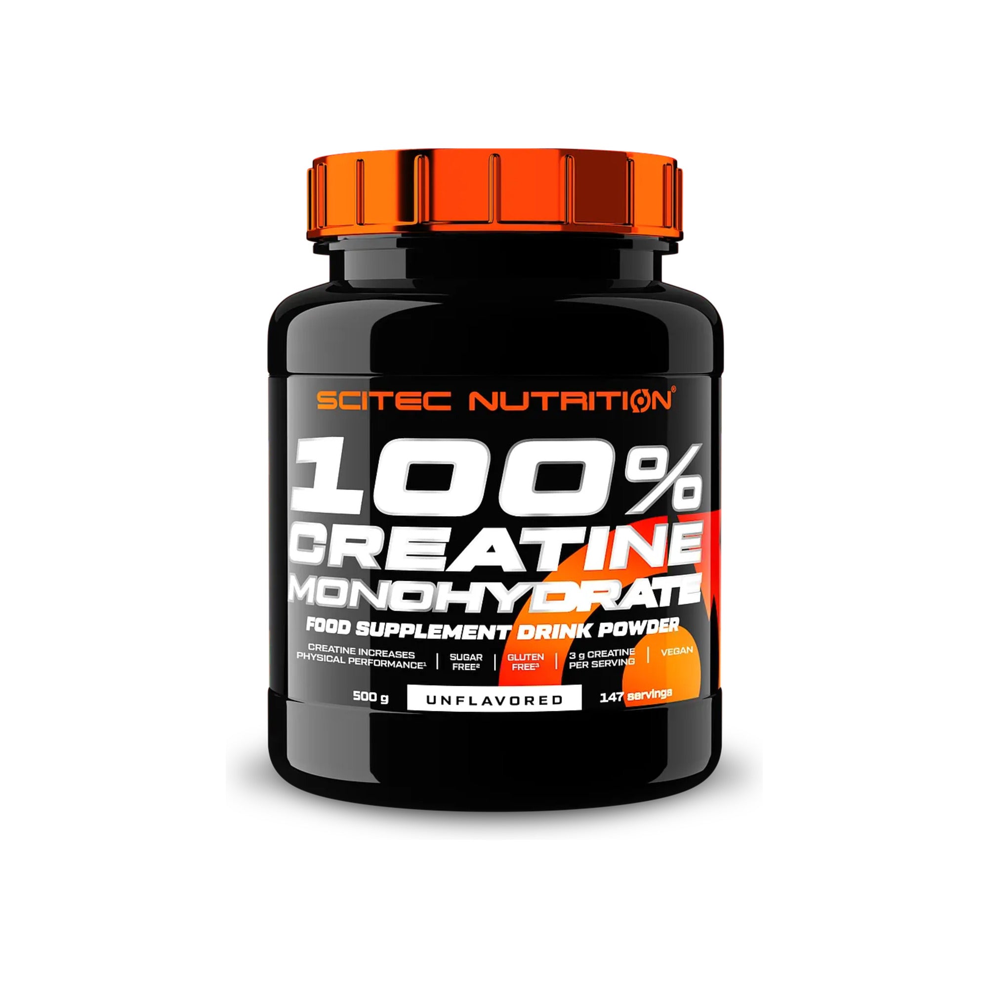 Creatina Monohidratada 100% Scitec Nutrition 500 g – frente do frasco