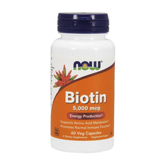 Biotina 5000mcg - 60 Cápsulas - NOW - Vitamina