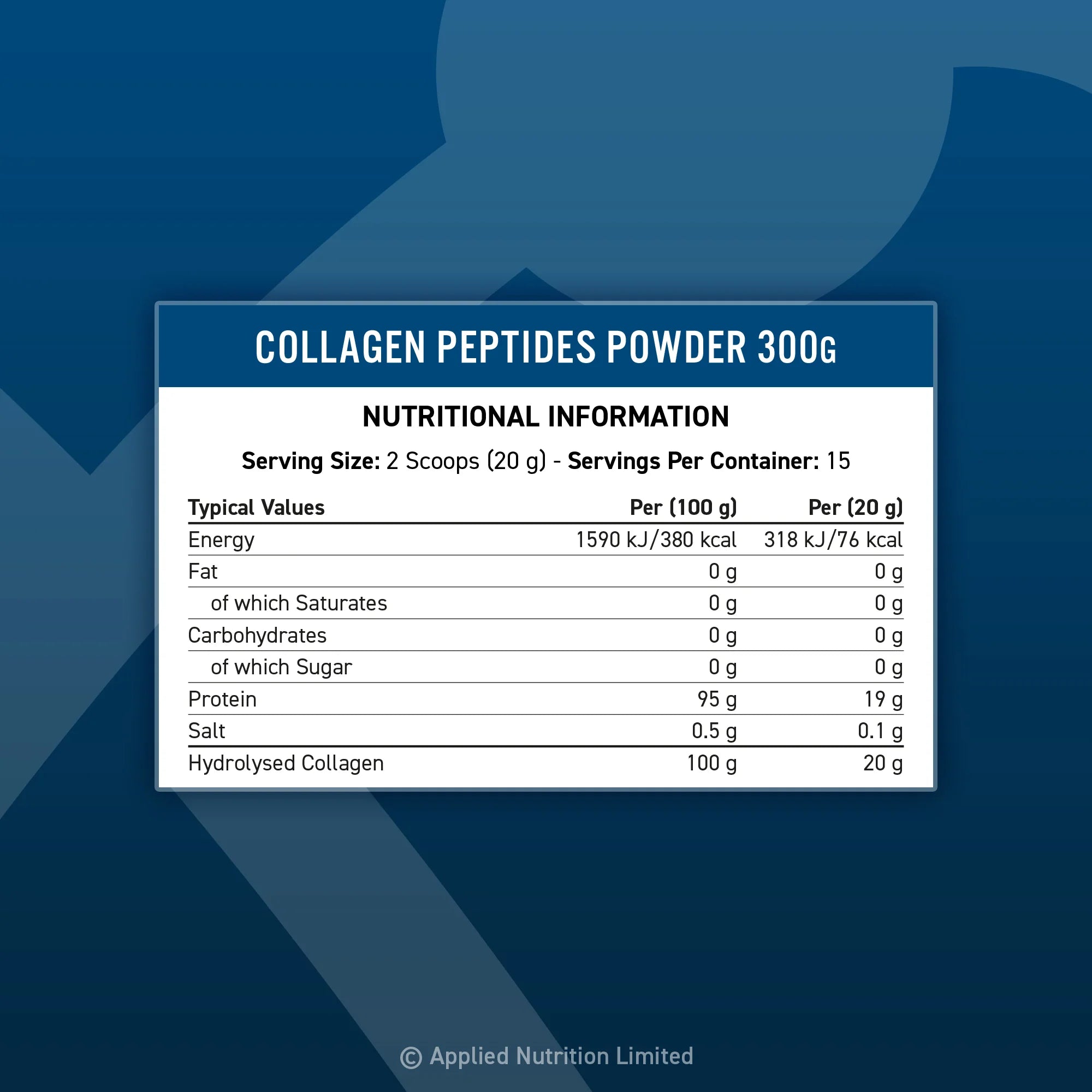 Peptídeos de Colagénio Sem Sabor 300g - Applied Nutrition - Colágeno