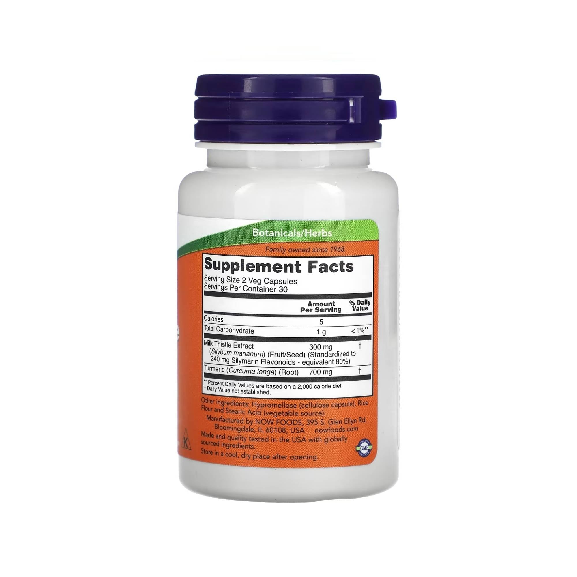 Extrato de Cardo-Mariano (Milk Thistle) com Cúrcuma 150mg – NOW Foods – 60 Cápsulas - Saúde e Bem Estar