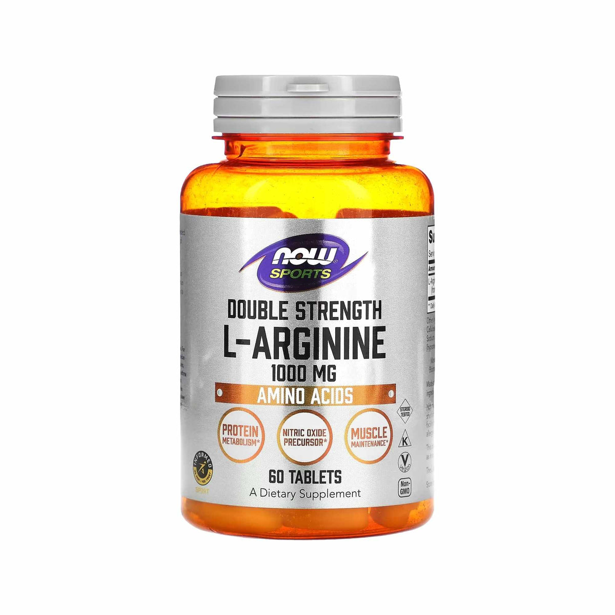 L-Arginina – NOW Sports – 1000mg – 60 Comprimidos - Aminoácidos