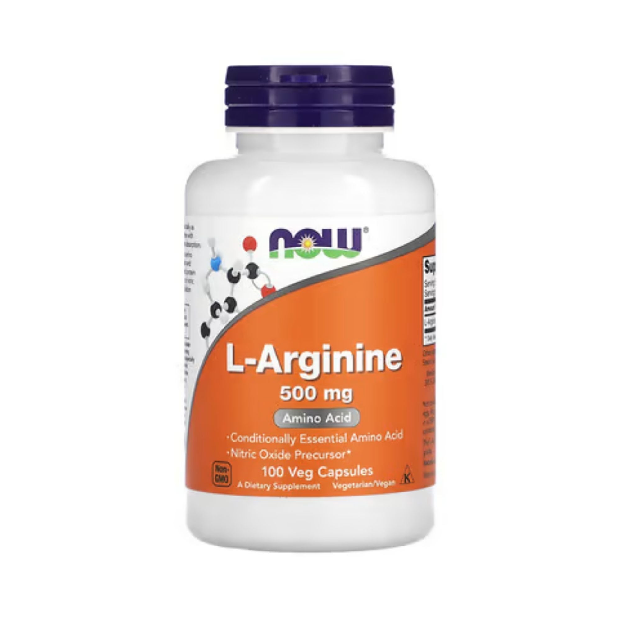 L-Arginina 500 mg - NOW Foods - 100 Cápsulas - Aminoácidos