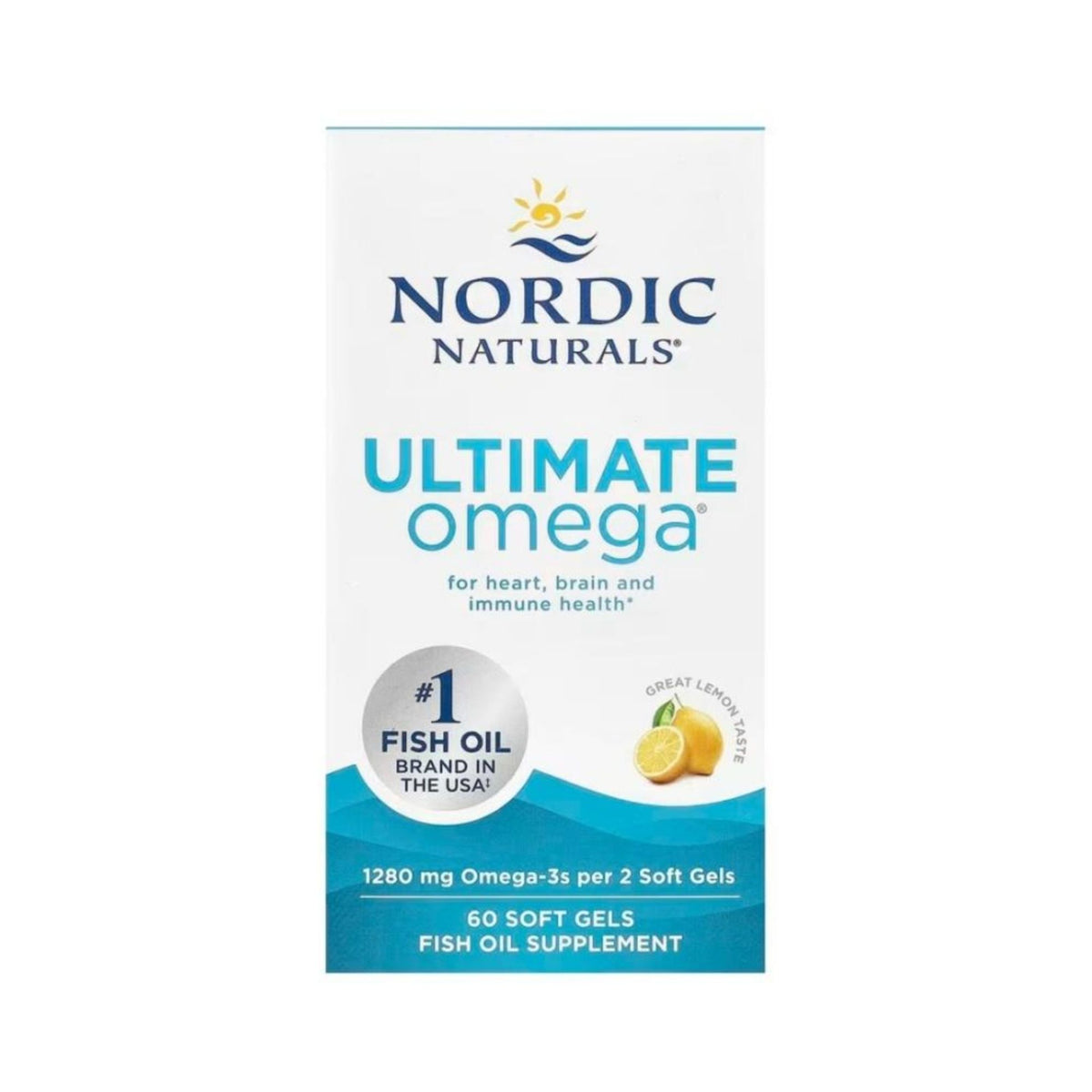 Ultimate Omega Fish Oil 1280mg Lemon - Nordic Naturals – 60 Softgels - Saúde e Bem Estar