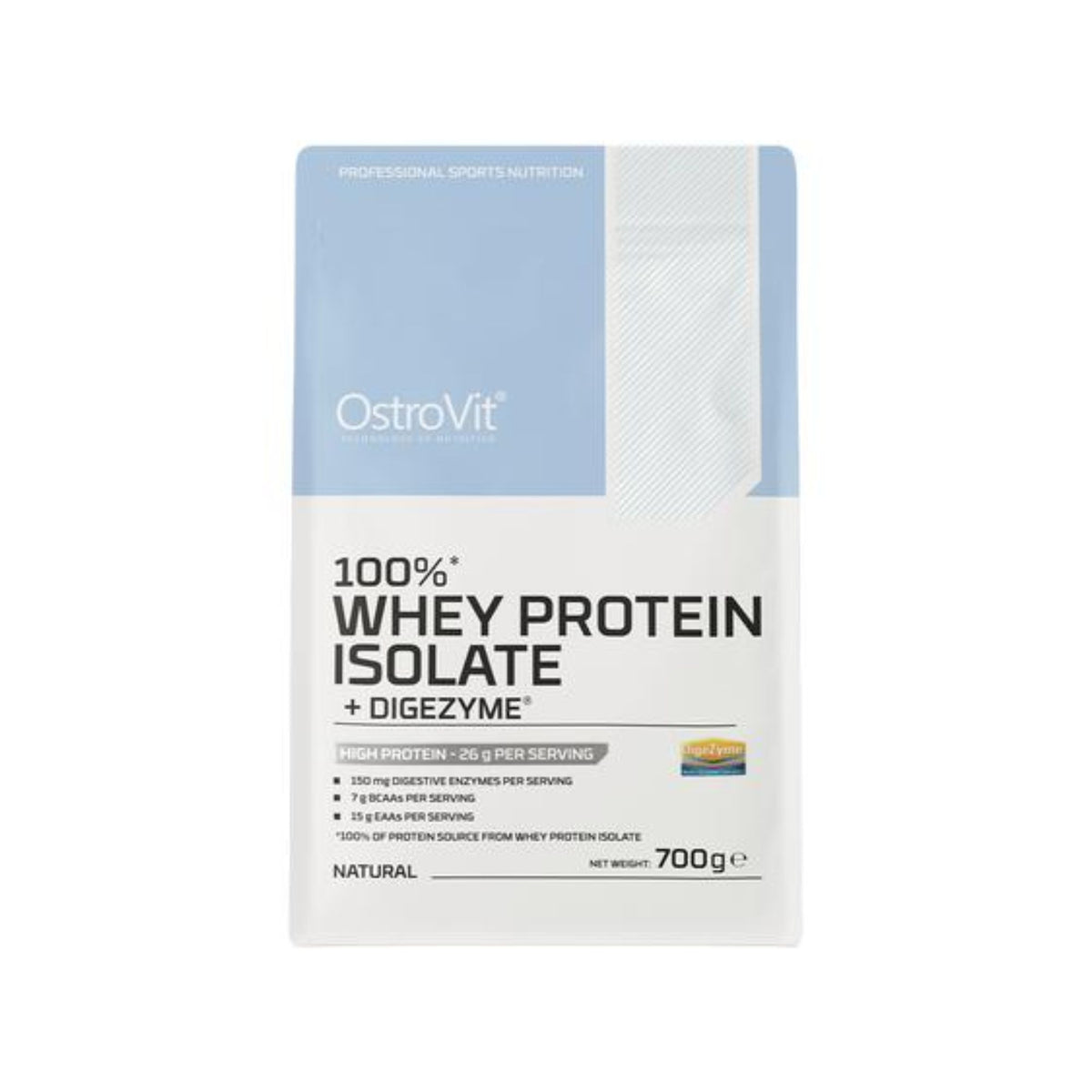 100% Whey Protein Isolate + DigeZyme – OstroVit – 700g - Proteína