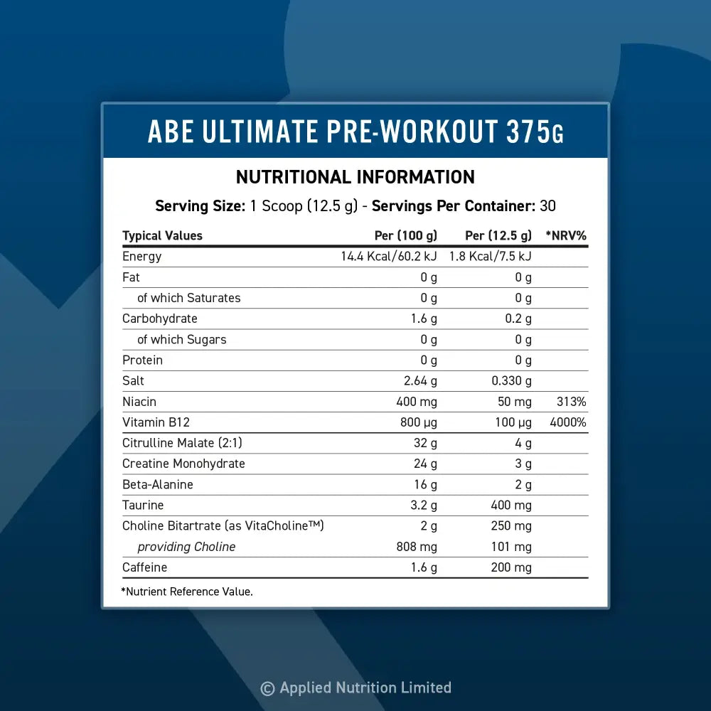 ABE All Black Everything Pré-Treino 375g - Applied Nutrition - Pré-Treino