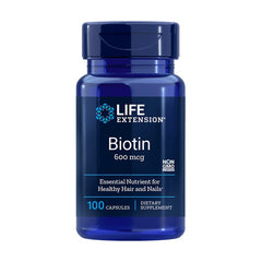 Biotina 600mcg - Life Extension - 100 Cápsulas - Vitamina