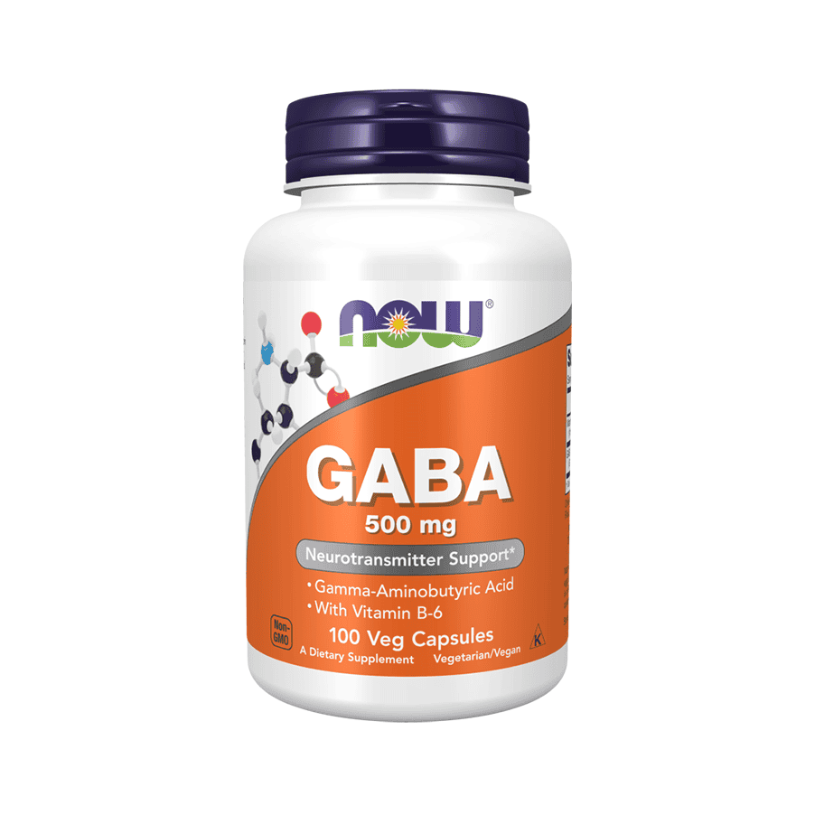 GABA 500mb + B6 - 100 Cápsulas - NOW - Aminoácidos