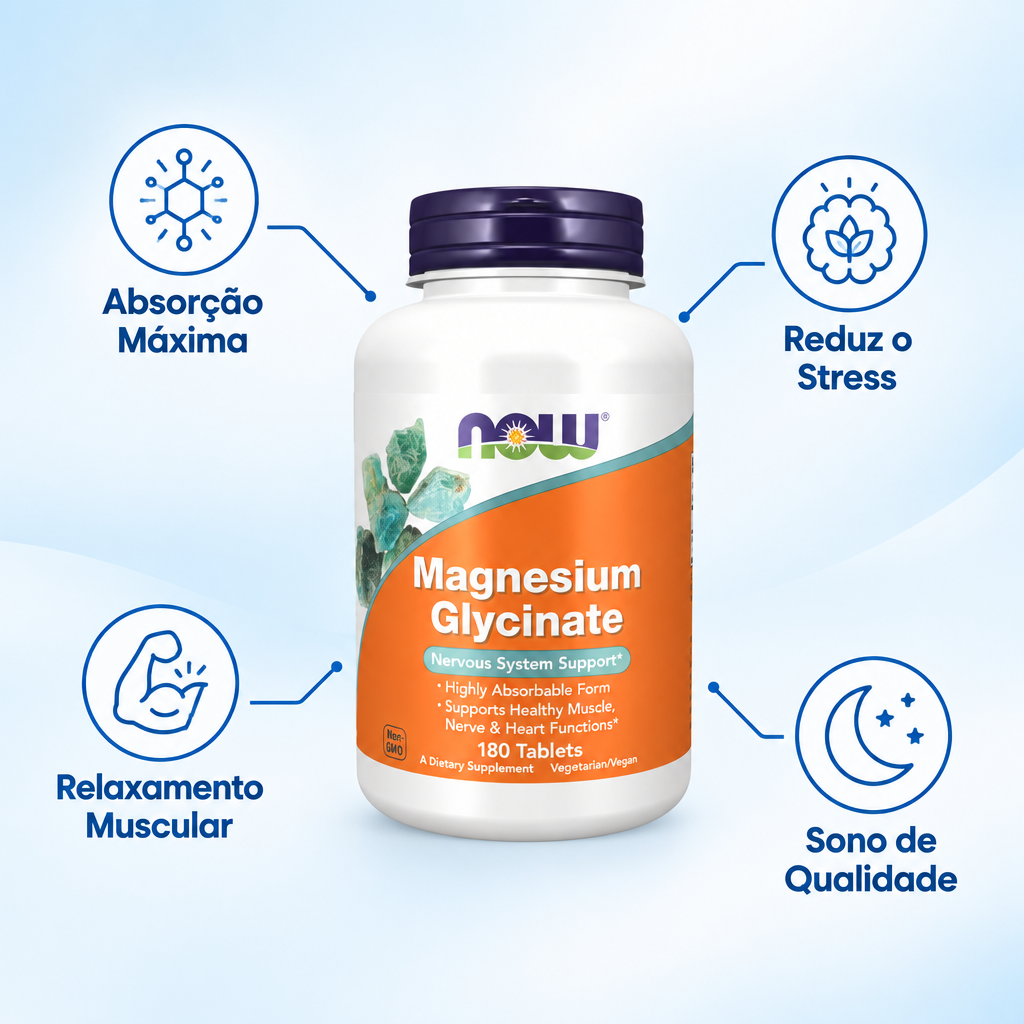 Glicinato de Magnésio - NOW Foods - Benefícios