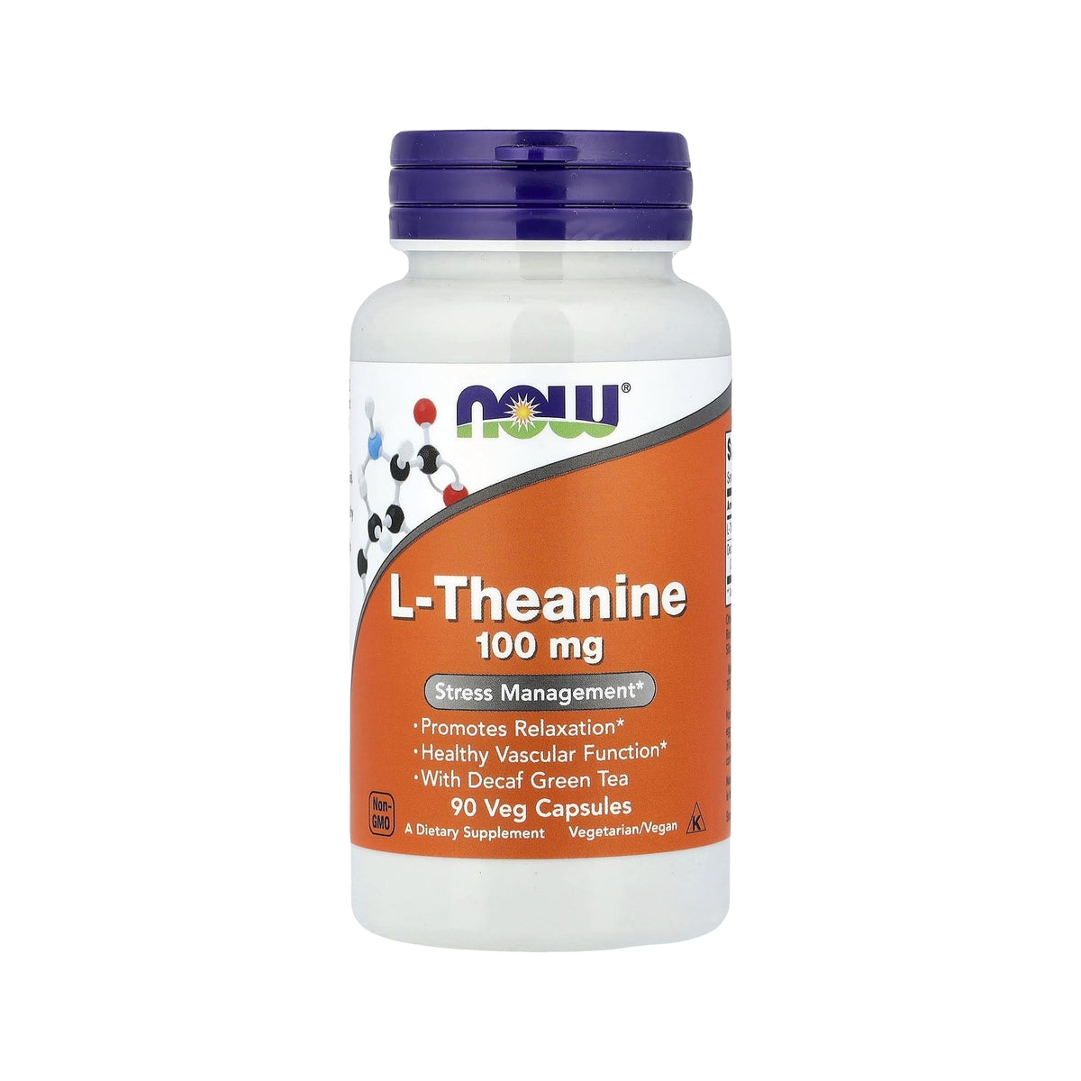 L-Teanina 100mg com Inositol e Taurina – NOW Foods - 90 Comprimidos Mastigáveis - Saúde e Bem Estar