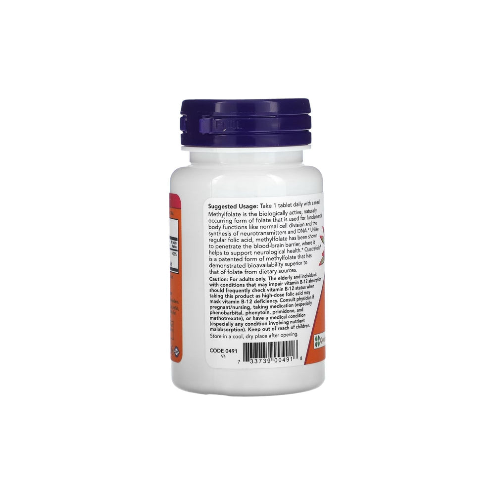 Metil Folato 1000mcg - NOW Foods – 90 Comprimidos - Saúde e Bem Estar