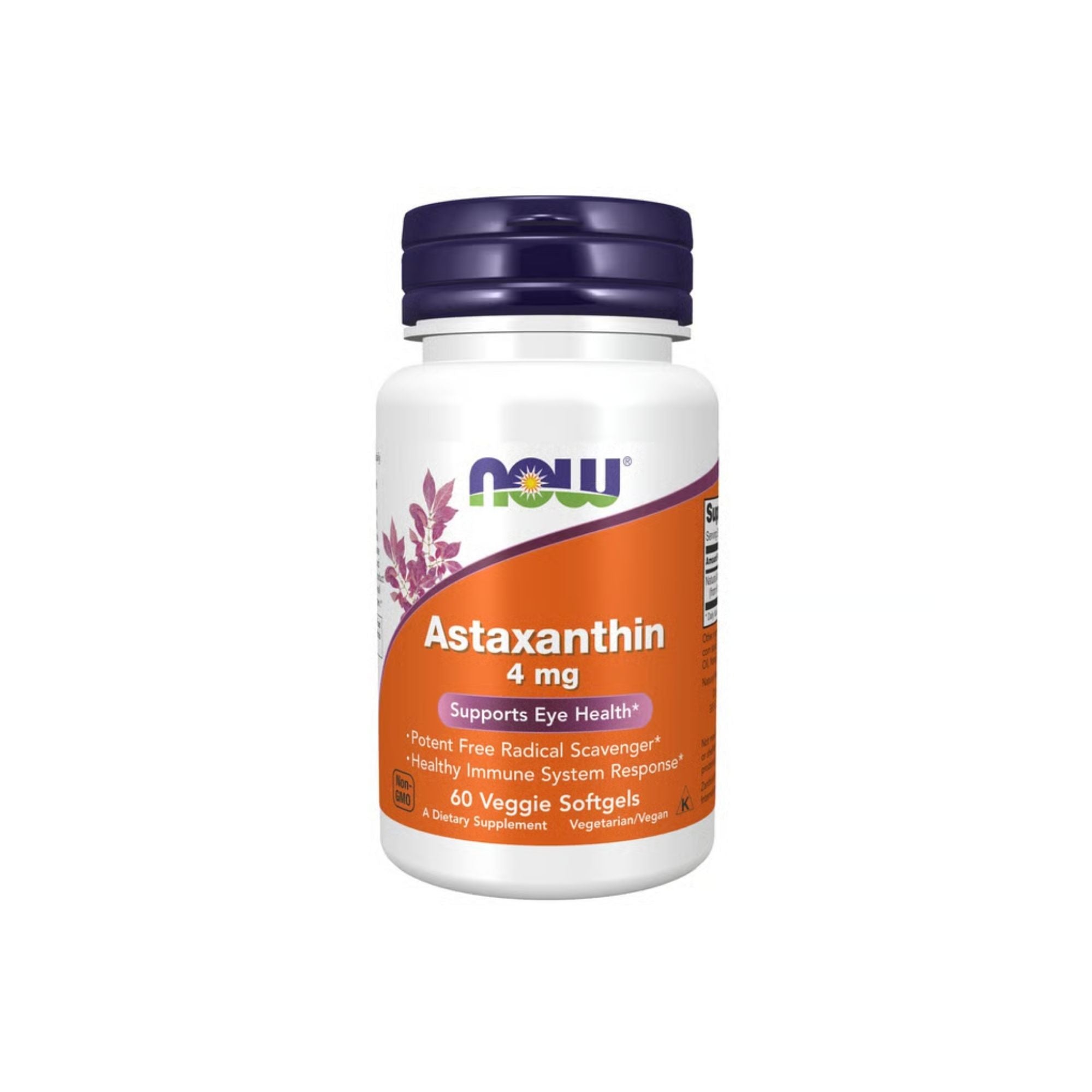 Astaxantina 4 mg – NOW Foods – 60 Cápsulas - Antioxidante