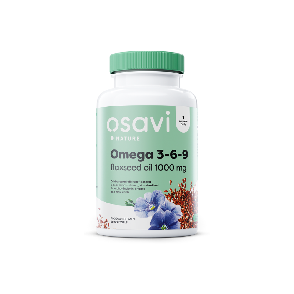 Omega 3-6-9 (óleo de linhaça) 1000 mg - Osavi - 60 Cápsulas - Minerais