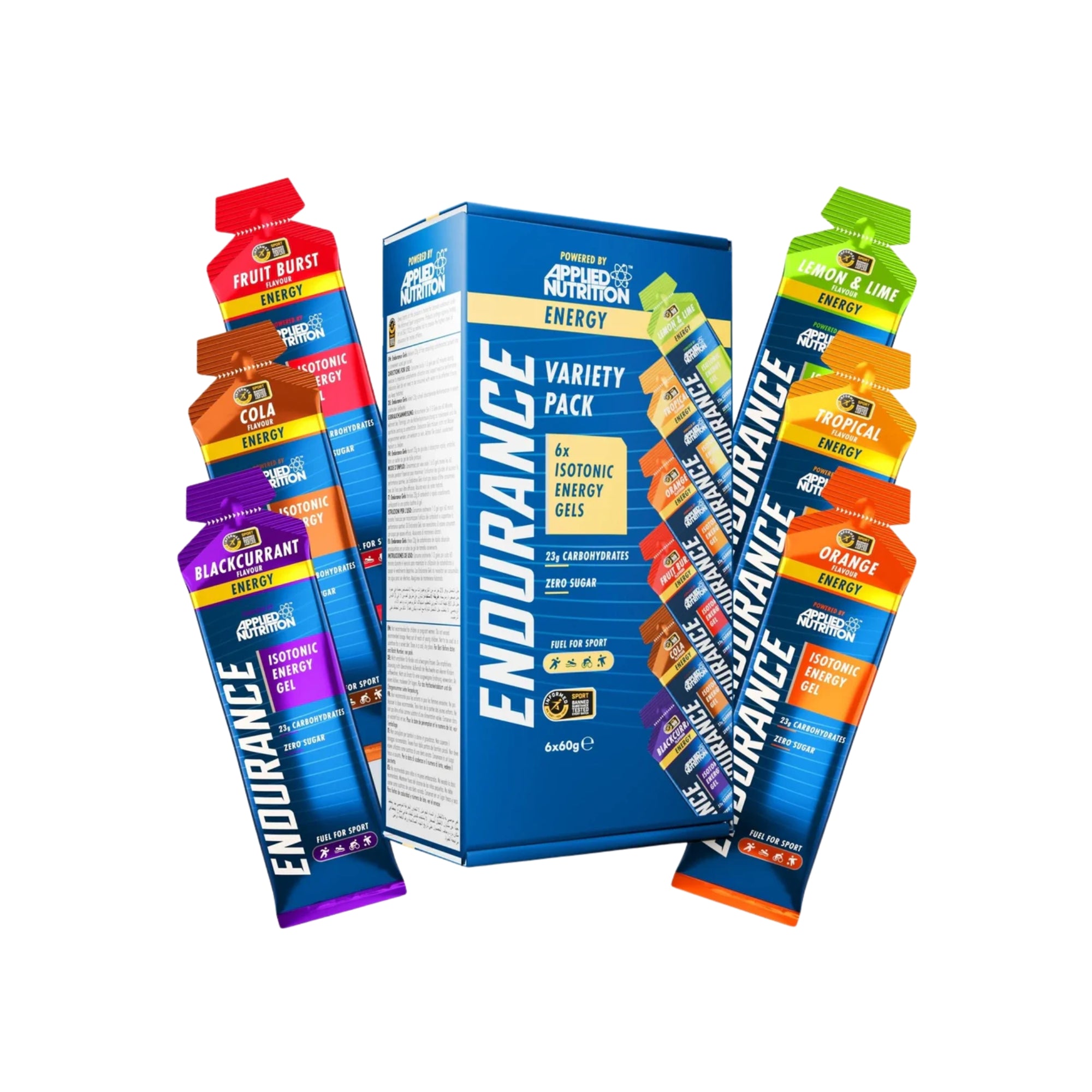 Endurance Energy Gel - Applied Nutrition - Caixa Sabores Variados 6x60ml - Hidratação