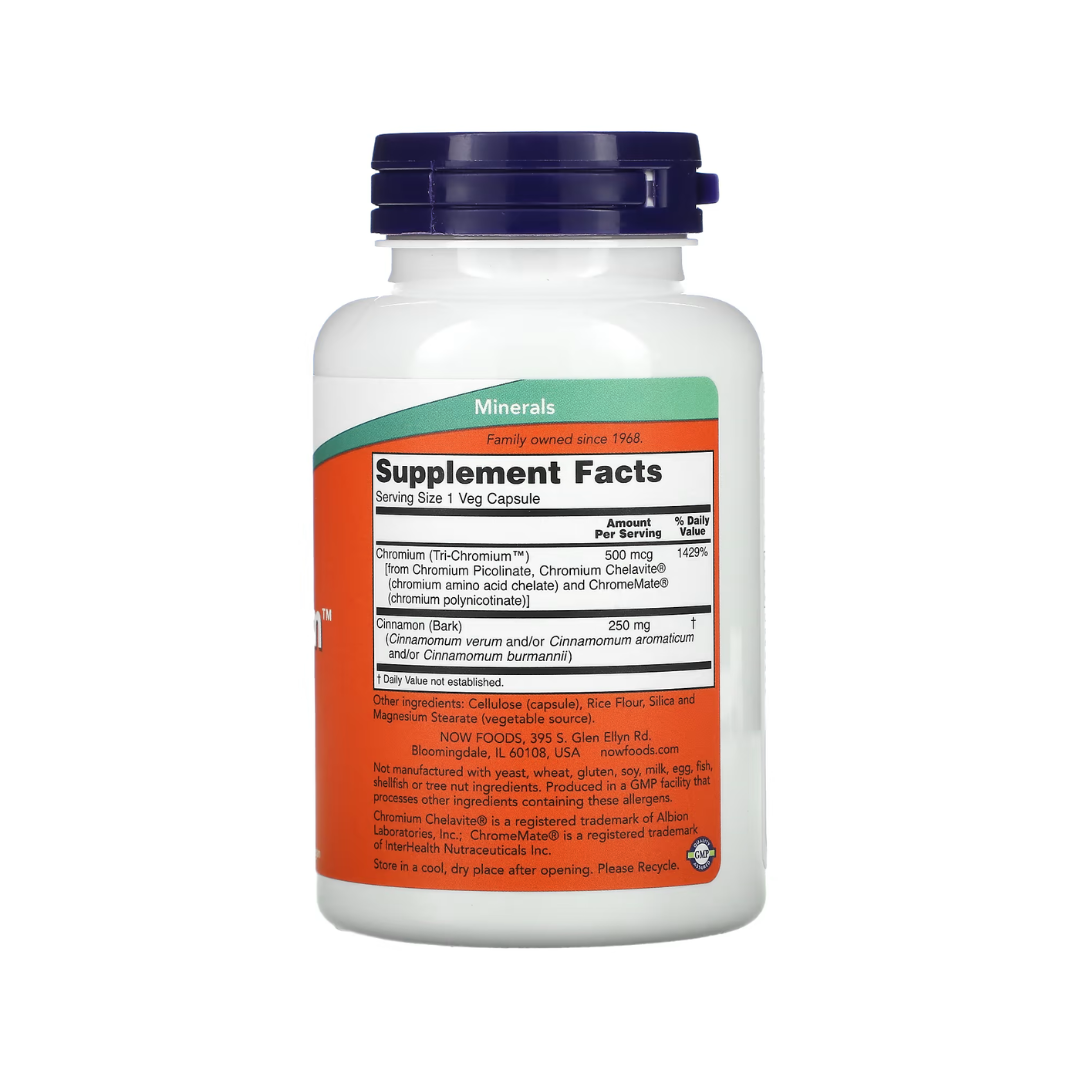Tri-Crómio 500mcg – NOW Foods – 90 Cápsulas - Saúde e Bem Estar