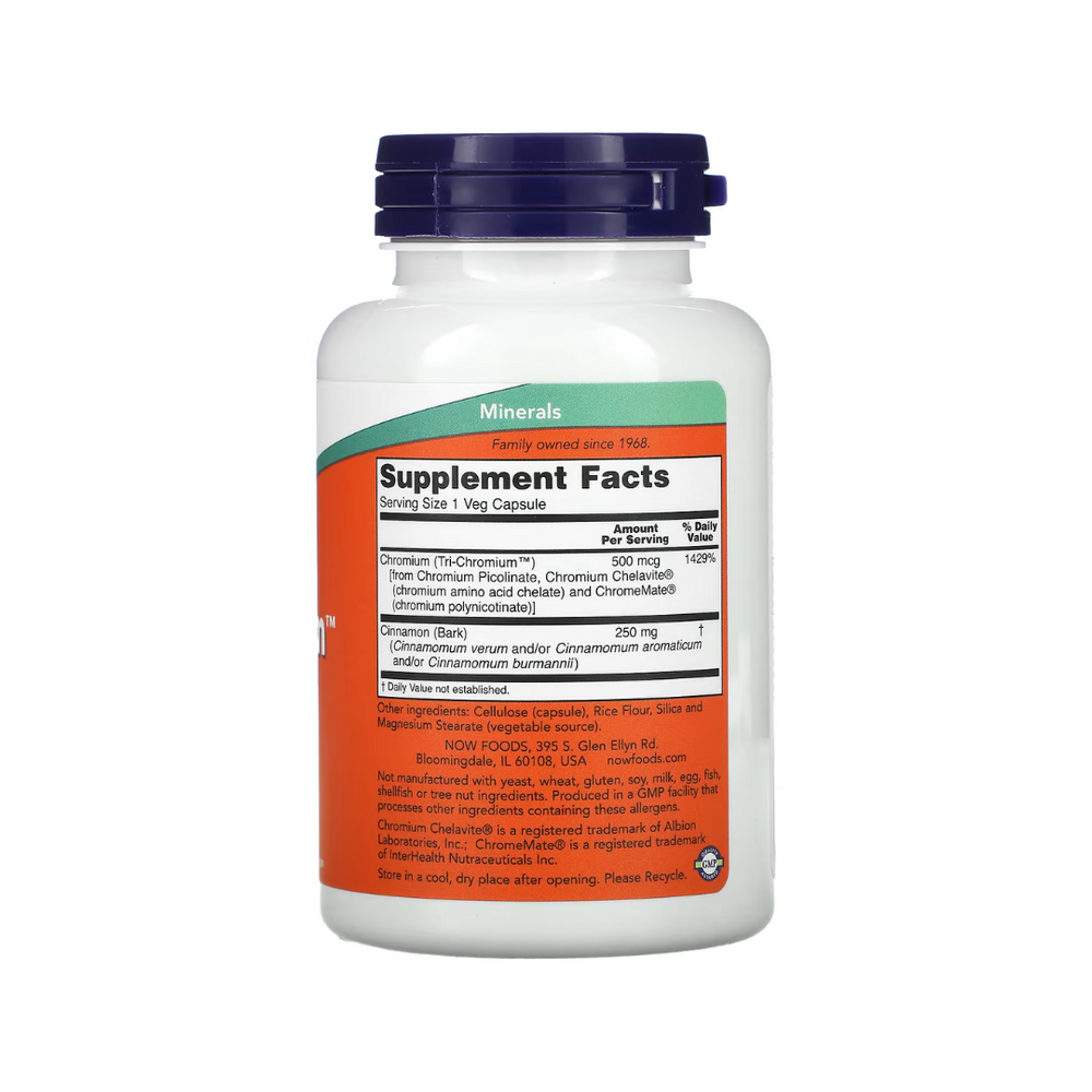 Tri-Crómio 500mcg – NOW Foods – 90 Cápsulas - Saúde e Bem Estar